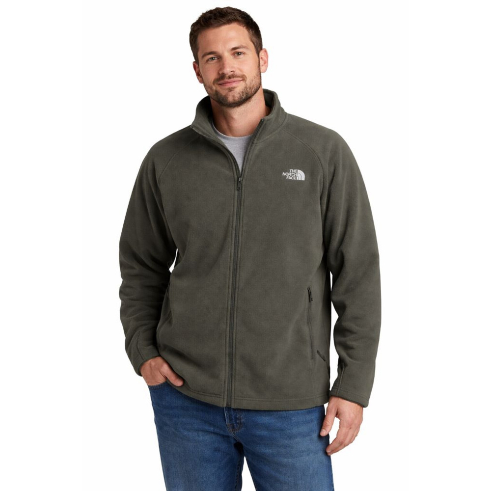 The North Face Mens XXL Olive Green Full Zip Fleece Jacket Outdoor Hiking Coat